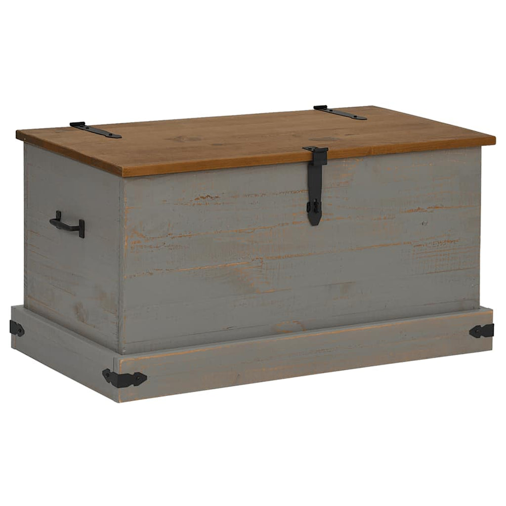 vidaXL Coffre HALDEN Gris 91x48x47 cm Bois de pin massif