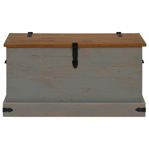 Graue Kiefernholz Truhe HALDEN 91x48x47 cm