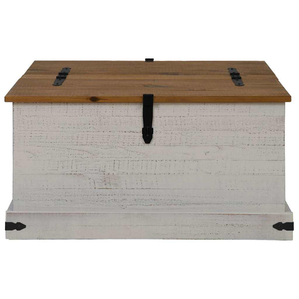 Truhe HALDEN Weiß Kiefer Massivholz 91x91 cm