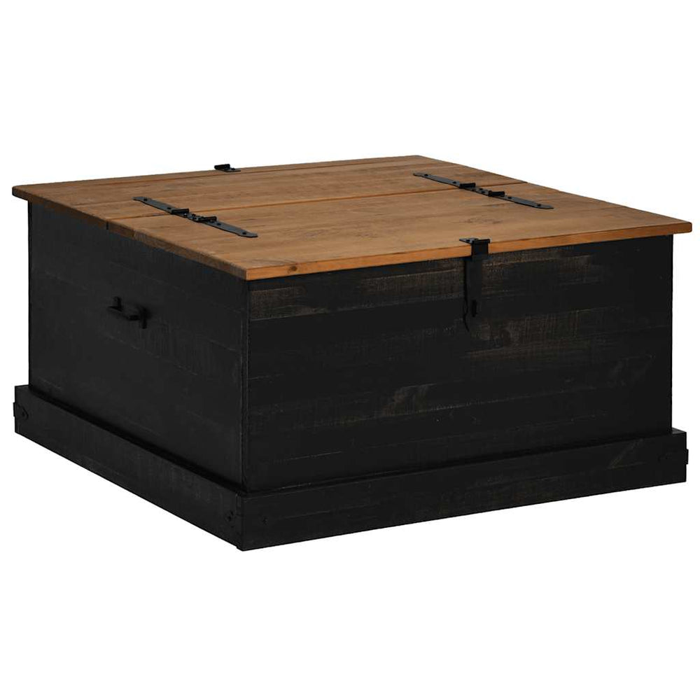 vidaXL Coffre HALDEN Noir 91x91x47 cm Bois de pin massif