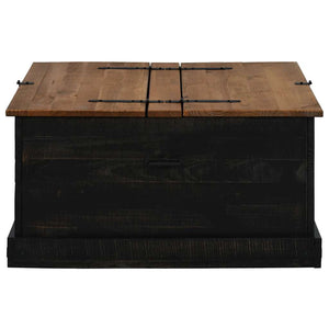 Schwarze Aufbewahrungstruhe Kiefer Massivholz 91x91 cm