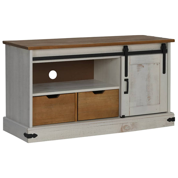 TV-Schrank HALDEN Weiß Massivholz 110 cm