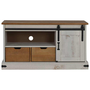 TV-Schrank HALDEN Weiß Massivholz 110 cm