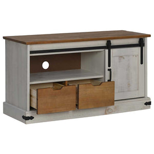 TV-Schrank HALDEN Weiß Massivholz 110 cm