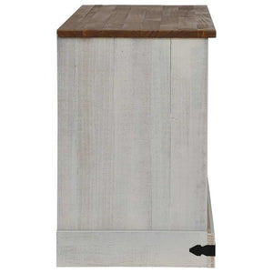 TV-Schrank HALDEN Weiß Massivholz 110 cm