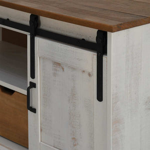 TV-Schrank HALDEN Weiß Massivholz 110 cm