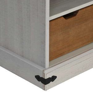 TV-Schrank HALDEN Weiß Massivholz 110 cm