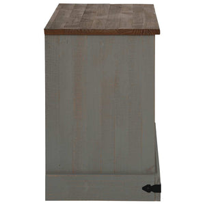 Grauer TV-Schrank HALDEN, Massivholz, 110 cm