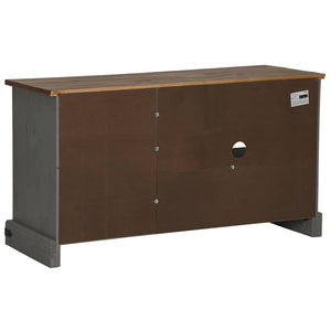 Grauer TV-Schrank HALDEN, Massivholz, 110 cm