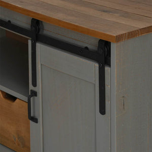 Grauer TV-Schrank HALDEN, Massivholz, 110 cm