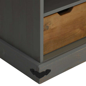 Grauer TV-Schrank HALDEN, Massivholz, 110 cm