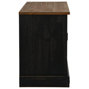 Schwarzer TV-Schrank HALDEN Massivholz 110cm