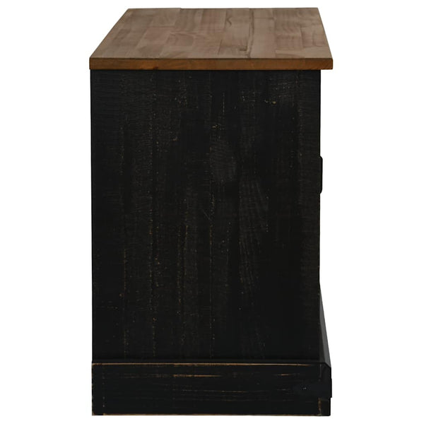 Schwarzer TV-Schrank HALDEN Massivholz 110cm