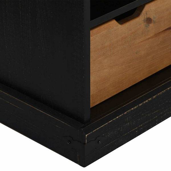 Schwarzer TV-Schrank HALDEN Massivholz 110cm
