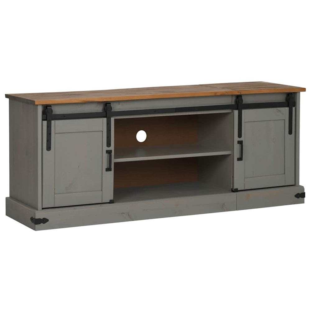 TV-Schrank HALDEN Grau Massivholz 150 cm