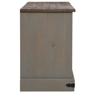 Meuble TV vidaXL HALDEN 2 portes coulissantes gris 150x40x60 cm bois massif