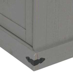 Meuble TV vidaXL HALDEN 2 portes coulissantes gris 150x40x60 cm bois massif