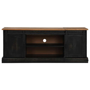 vidaXL TV Cabinet HALDEN 2 Sliding Doors Black 150x40x60cm Solid Wood