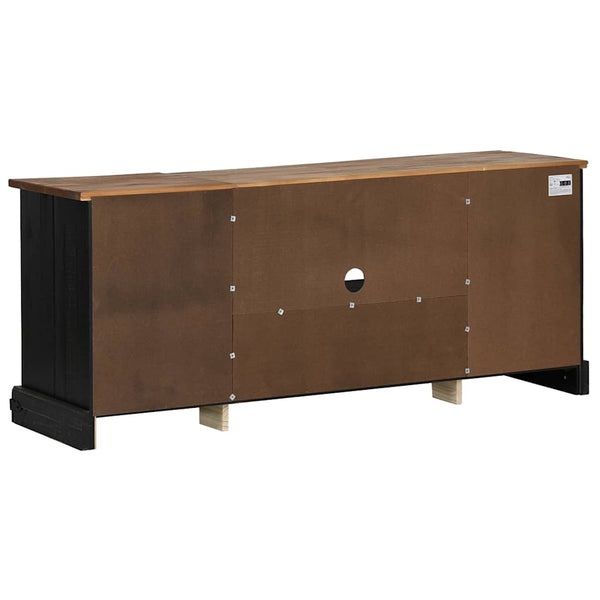 vidaXL TV Cabinet HALDEN 2 Sliding Doors Black 150x40x60cm Solid Wood
