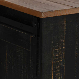 vidaXL TV Cabinet HALDEN 2 Sliding Doors Black 150x40x60cm Solid Wood