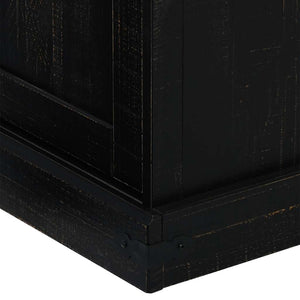 vidaXL TV Cabinet HALDEN 2 Sliding Doors Black 150x40x60cm Solid Wood