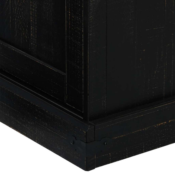 vidaXL TV Cabinet HALDEN 2 Sliding Doors Black 150x40x60cm Solid Wood