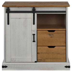 Weißes Sideboard HALDEN mit Schiebetür 80 cm