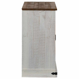 Weißes Sideboard HALDEN mit Schiebetür 80 cm