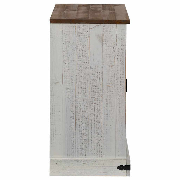 Weißes Sideboard HALDEN mit Schiebetür 80 cm