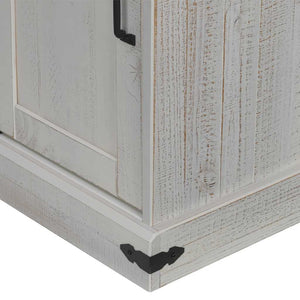 Weißes Sideboard HALDEN mit Schiebetür 80 cm
