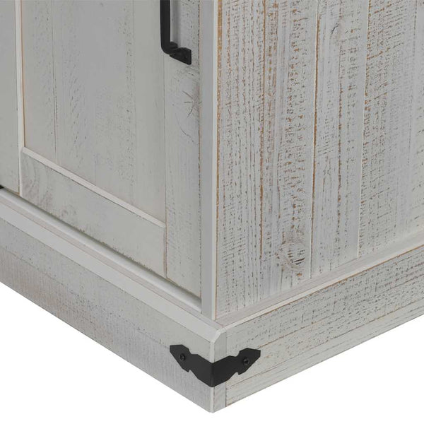Weißes Sideboard HALDEN mit Schiebetür 80 cm