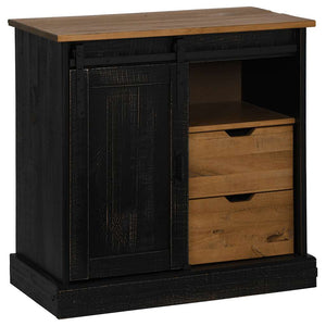 Schwarzes Sideboard HALDEN Massivholz 80x80 cm