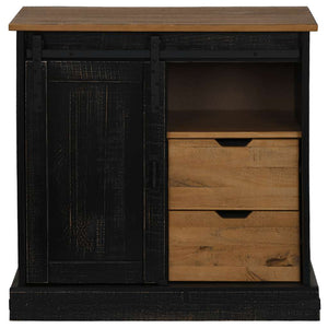 Schwarzes Sideboard HALDEN Massivholz 80x80 cm