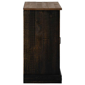 Schwarzes Sideboard HALDEN Massivholz 80x80 cm