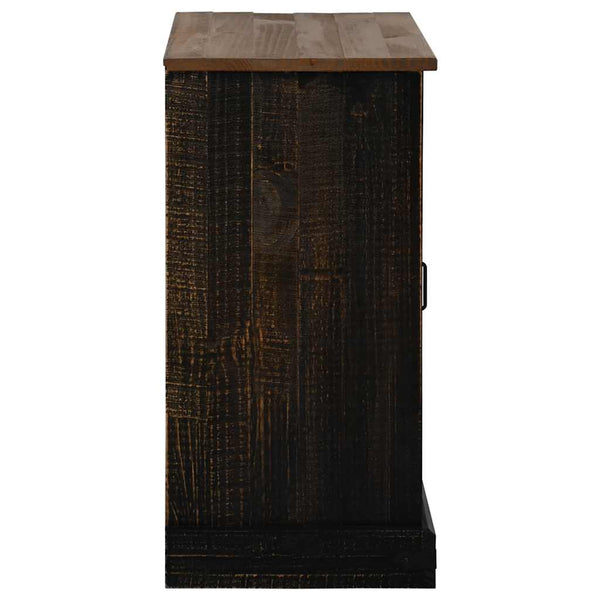 Schwarzes Sideboard HALDEN Massivholz 80x80 cm
