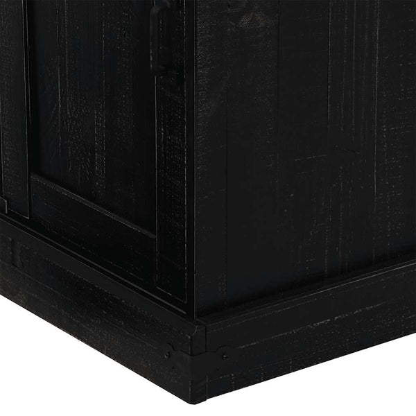 Schwarzes Sideboard HALDEN Massivholz 80x80 cm