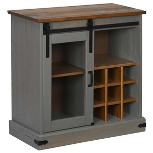 Graues Sideboard HALDEN mit Schiebetür, 80 cm