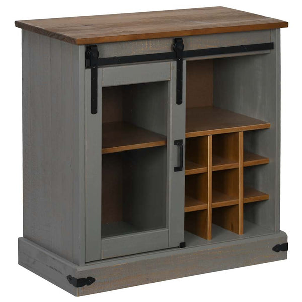 Graues Sideboard HALDEN mit Schiebetür, 80 cm