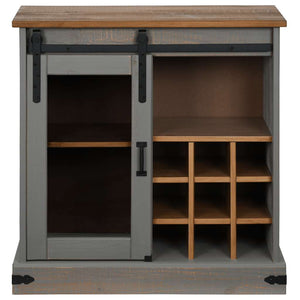 Graues Sideboard HALDEN mit Schiebetür, 80 cm