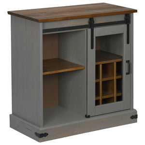 Graues Sideboard HALDEN mit Schiebetür, 80 cm