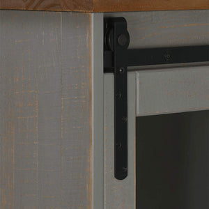 Graues Sideboard HALDEN mit Schiebetür, 80 cm