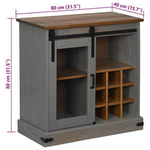 Graues Sideboard HALDEN mit Schiebetür, 80 cm