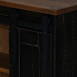 Schwarzer Hängeschrank HALDEN Kiefer 49x22,5x70cm