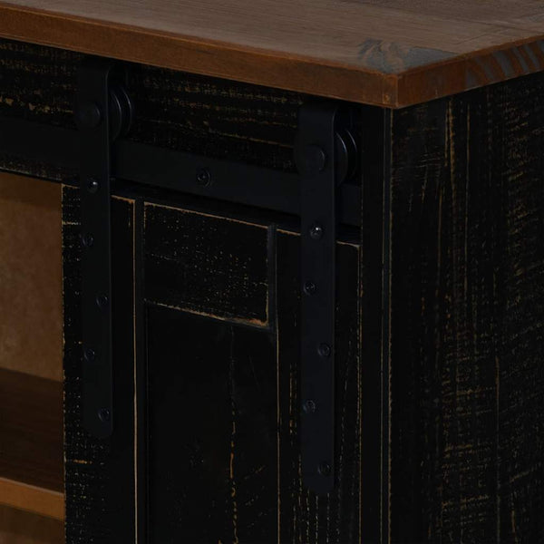 Schwarzer Hängeschrank HALDEN Kiefer 49x22,5x70cm