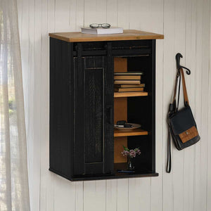 Schwarzer Hängeschrank HALDEN Kiefer 49x22,5x70cm