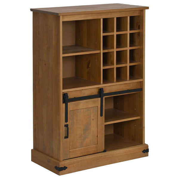vidaXL Meuble à vin HALDEN avec porte coulissante et casiers à bouteilles en pin