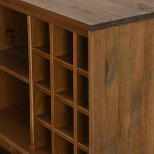 vidaXL Meuble à vin HALDEN avec porte coulissante et casiers à bouteilles en pin
