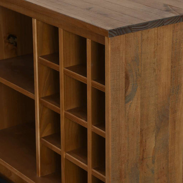 vidaXL Meuble à vin HALDEN avec porte coulissante et casiers à bouteilles en pin