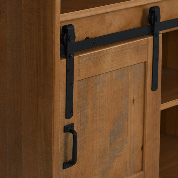 vidaXL Meuble à vin HALDEN avec porte coulissante et casiers à bouteilles en pin