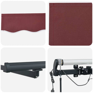 Automatische Weinrote LED Markise 300x250 cm